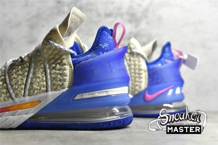 NIKE LEBRON 18 LOS ANGELES BY DAY LIGHT CREAM/GAME ROYAL/SPIRAL SAGE/PINK GLOW DB8148-200