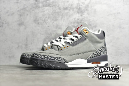 NIKE AIR JORDAN 3 RETRO COOL GREY 2021 SILVER/LIGHT GRAPHITE/ORANGE PEEL/SPORT RED CT8532-012