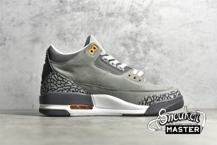 NIKE AIR JORDAN 3 RETRO COOL GREY 2021 SILVER/LIGHT GRAPHITE/ORANGE PEEL/SPORT RED CT8532-012