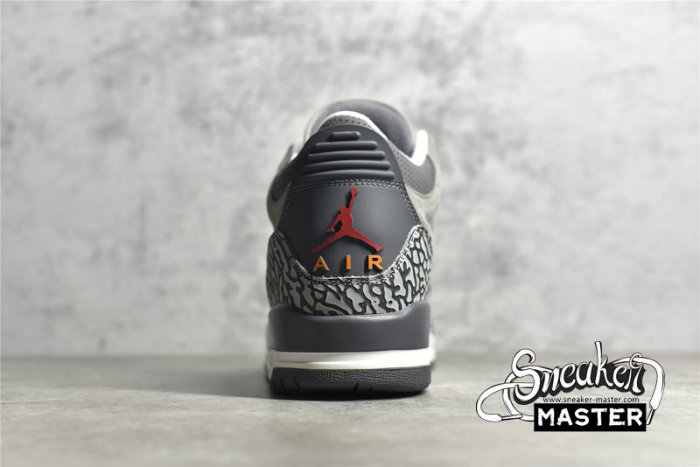 NIKE AIR JORDAN 3 RETRO COOL GREY 2021 SILVER/LIGHT GRAPHITE/ORANGE PEEL/SPORT RED CT8532-012