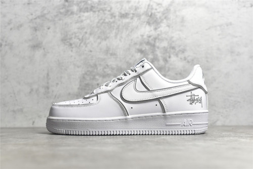 NIKE AIR FORCE 1 LOW 07 X STUSSY WHITE/WHITE/SILVER BQ6246-019