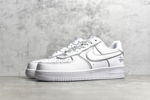 NIKE AIR FORCE 1 LOW 07 X STUSSY WHITE/WHITE/SILVER BQ6246-019