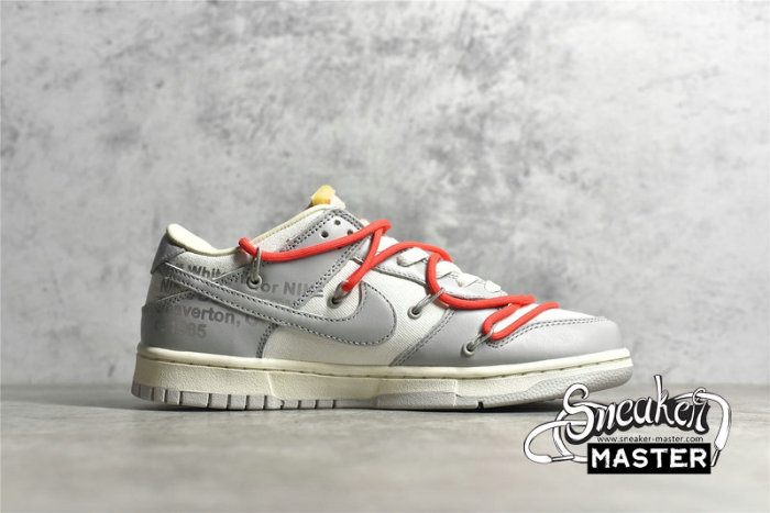  NIKE OFF-WHITE X SB DUNK LOW LOT 06 OF 50 SAIL/NEUTRAL GREY/RED DM1602-110