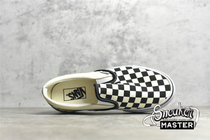 VANS CHECKERBOARD CLASSIC SLIP-ON ENFANT WHITE/BLACK/BEIGE VN-0EYEBWW