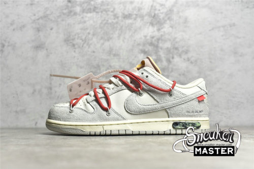 NIKE OFF-WHITE X SB DUNK LOW LOT 33 OF 50 SAIL/NEUTRAL GREY/CHILE RED DJ0950-118