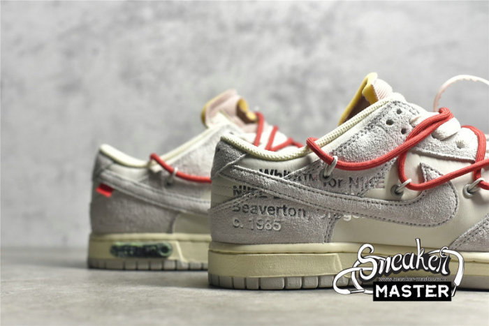 NIKE OFF-WHITE X SB DUNK LOW LOT 33 OF 50 SAIL/NEUTRAL GREY/CHILE RED DJ0950-118