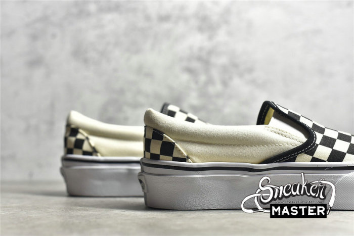 VANS CHECKERBOARD CLASSIC SLIP-ON ENFANT WHITE/BLACK/BEIGE VN-0EYEBWW