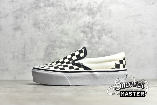 VANS CHECKERBOARD CLASSIC SLIP-ON ENFANT WHITE/BLACK/BEIGE VN-0EYEBWW