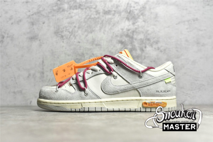 NIKE OFF-WHITE X SB DUNK LOW LOT 35 OF 50 SAIL/NEUTRAL GREY/PINK DJ0950-114