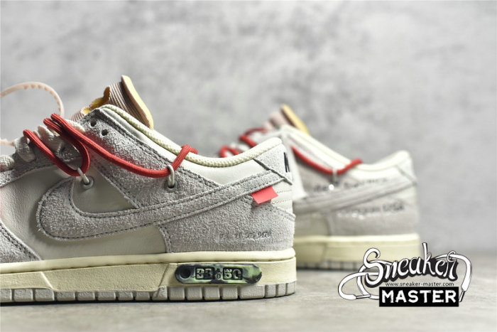 NIKE OFF-WHITE X SB DUNK LOW LOT 33 OF 50 SAIL/NEUTRAL GREY/CHILE RED DJ0950-118