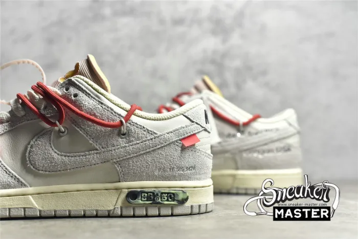 NIKE OFF-WHITE X SB DUNK LOW LOT 33 OF 50 SAIL/NEUTRAL GREY/CHILE RED DJ0950-118