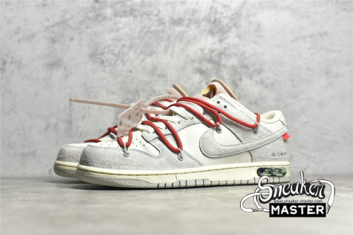 NIKE OFF-WHITE X SB DUNK LOW LOT 33 OF 50 SAIL/NEUTRAL GREY/CHILE RED DJ0950-118