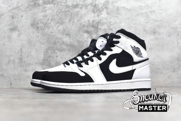 NIKE AIR JORDAN 1 RETRO MID TUXEDO BLACK/WHITE 554724-113