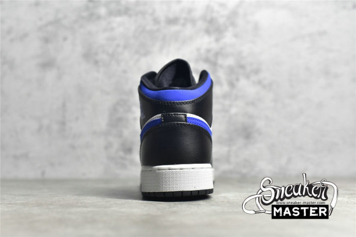 NIKE AIR JORDAN 1 MID GS WHITE/RACER BLUE/BLACK 554725-140