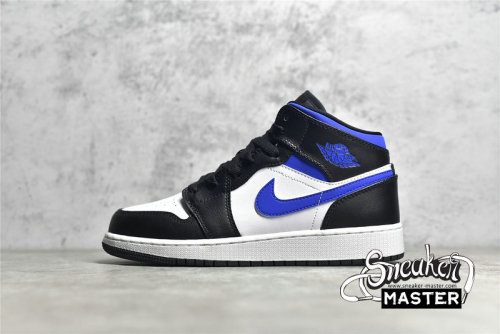 NIKE AIR JORDAN 1 MID GS WHITE/RACER BLUE/BLACK 554725-140