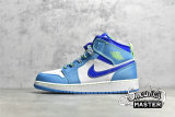 NIKE AIR JORDAN 1 MID SE GS SPRITE DARK POWDER BLUE/RACER BLUE/GREEN STRIKE DA8010-400
