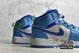 NIKE AIR JORDAN 1 MID SE GS SPRITE DARK POWDER BLUE/RACER BLUE/GREEN STRIKE DA8010-400
