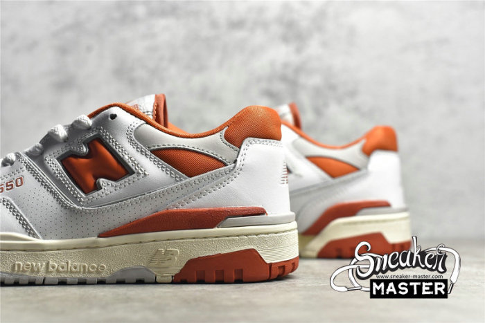 NEW BALANCE 550 COLLEGE PACK RUNNING SHOES WHITE/WHITE/ORANGE BB550SIZ