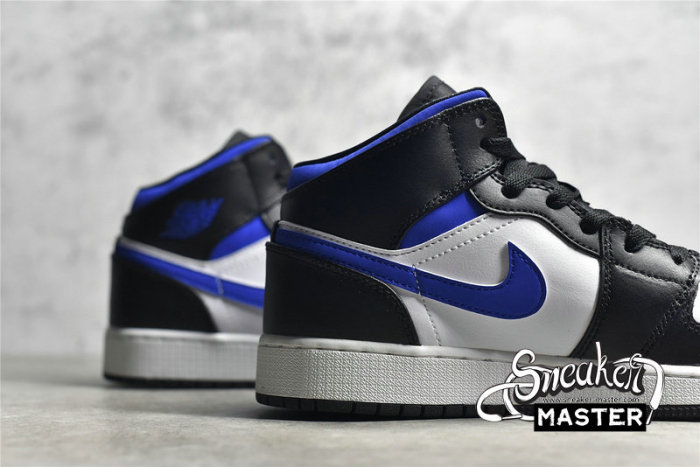 NIKE AIR JORDAN 1 MID GS WHITE/RACER BLUE/BLACK 554725-140