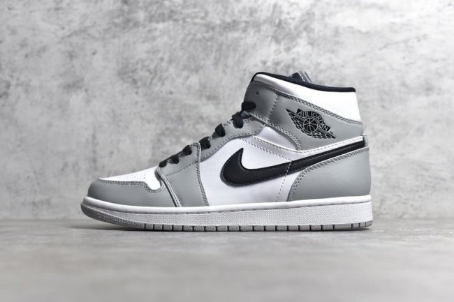 NIKE AIR JORDAN 1 MID LIGHT SMOKE GREY/BLACK/WHITE 554724-092