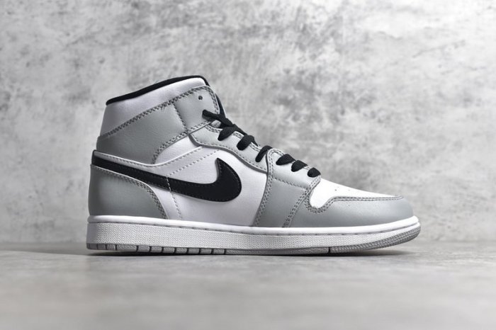 NIKE AIR JORDAN 1 MID LIGHT SMOKE GREY/BLACK/WHITE 554724-092