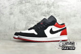 NIKE AIR JORDAN 1 LOW BLACK TOE WHITE/BLACK-GYM RED 553558-116