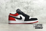 NIKE AIR JORDAN 1 LOW BLACK TOE WHITE/BLACK-GYM RED 553558-116