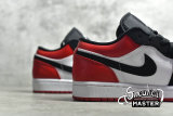 NIKE AIR JORDAN 1 LOW BLACK TOE WHITE/BLACK-GYM RED 553558-116