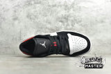 NIKE AIR JORDAN 1 LOW BLACK TOE WHITE/BLACK-GYM RED 553558-116