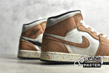 NIKE AIR JORDAN 1 MID SE BRUSHSTROKE PAINT SPLATTER SAIL/BLACK/CIDER/CHILE RED DA8005-100