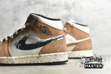 NIKE AIR JORDAN 1 MID SE BRUSHSTROKE PAINT SPLATTER SAIL/BLACK/CIDER/CHILE RED DA8005-100