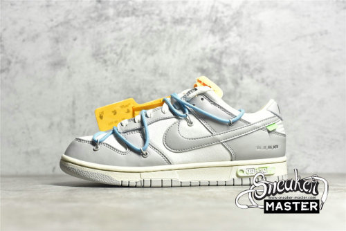 NIKE OFF-WHITE X SB DUNK LOW LOT 02 OF 50 SAIL/NEUTRAL GREY/BLUE FURY DM1602-115