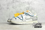 NIKE OFF-WHITE X SB DUNK LOW LOT 02 OF 50 SAIL/NEUTRAL GREY/BLUE FURY DM1602-115