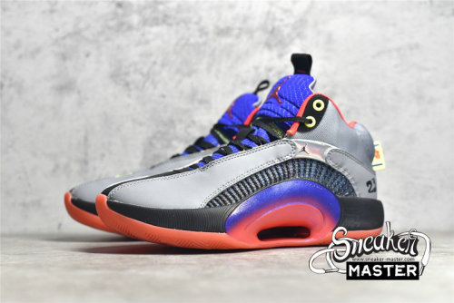 NIKE AIR JORDAN 35 CENTER OF GRAVITY GLACIER GREY/LASER CRIMSON/BLACK DC1492-001