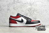 NIKE AIR JORDAN 1 LOW BRED TOE WHITE/BLACK/UNIVERSITY RED 553558-612