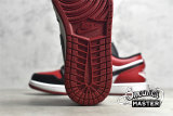 NIKE AIR JORDAN 1 LOW BRED TOE WHITE/BLACK/UNIVERSITY RED 553558-612