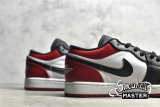 NIKE AIR JORDAN 1 LOW BRED TOE WHITE/BLACK/UNIVERSITY RED 553558-612