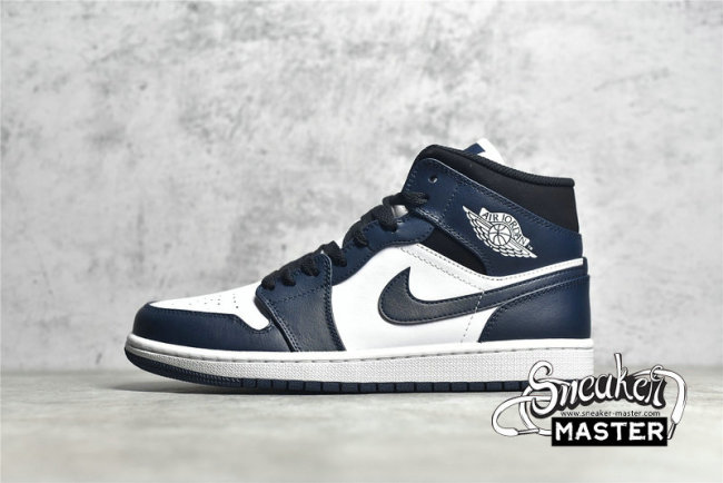 NIKE AIR JORDAN 1 MID ARMORY NAVY/BLACK/WHITE 554724-411