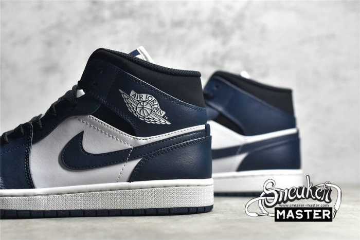 NIKE AIR JORDAN 1 MID ARMORY NAVY/BLACK/WHITE 554724-411