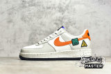 NIKE AIR FORCE 1 LOW LIGHT BONE/SAIL-WHITE-BLUE STONE-STARFISH ORANGE DO4657-081