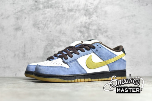 NIKE DUNK LOW PRO SB HOMER WHITE/MEDIUM YELLOW-UNIVERSITY BLUE 304292-173
