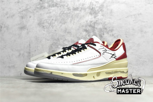 NIKE OFF-WHITE X AIR JORDAN 2 RETRO LOW SP WHITE/VARSITY RED/BLACK DJ4375-106