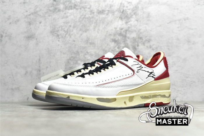NIKE OFF-WHITE X AIR JORDAN 2 RETRO LOW SP WHITE/VARSITY RED/BLACK DJ4375-106
