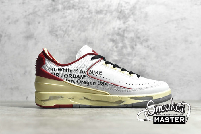 NIKE OFF-WHITE X AIR JORDAN 2 RETRO LOW SP WHITE/VARSITY RED/BLACK DJ4375-106