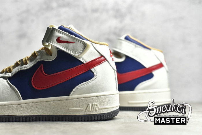 NIKE AIR FORCE 1 MID 07 BEIGE/DARK BLUE/UNIVERSITY RED 512745-068