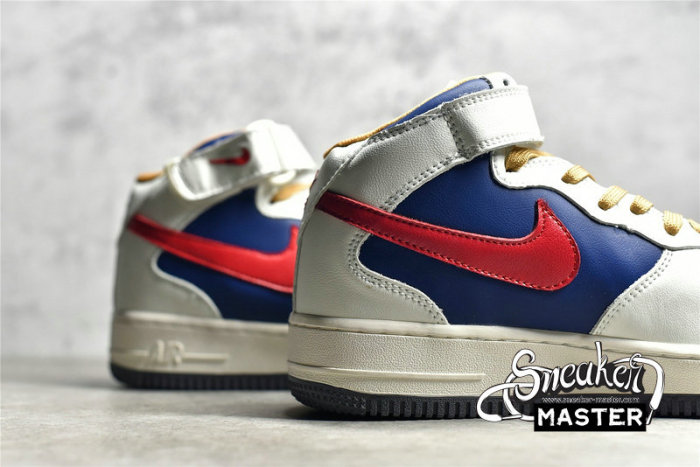 NIKE AIR FORCE 1 MID 07 BEIGE/DARK BLUE/UNIVERSITY RED 512745-068