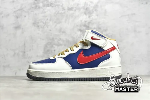NIKE AIR FORCE 1 MID 07 BEIGE/DARK BLUE/UNIVERSITY RED 512745-068