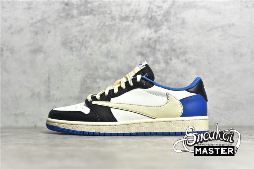 NIKE FRAGMENT DESIGN X TRAVIS SCOTT X AIR JORDAN 1 RETRO LOW WHITE/BLACK/BLUE DM7866-140