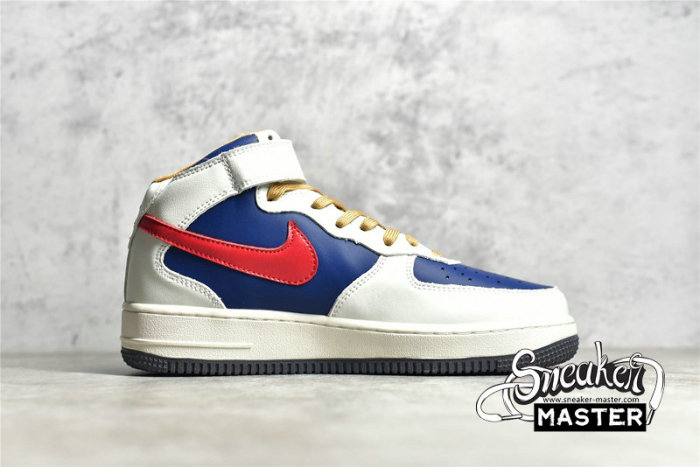 NIKE AIR FORCE 1 MID 07 BEIGE/DARK BLUE/UNIVERSITY RED 512745-068