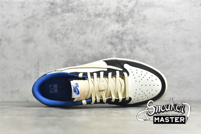 NIKE FRAGMENT DESIGN X TRAVIS SCOTT X AIR JORDAN 1 RETRO LOW WHITE/BLACK/BLUE DM7866-140